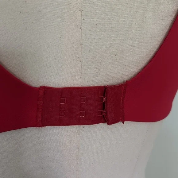 Chantelle EasyFeel Floral Touch Red Mesh and Lace Bra 34B - Picture 8 of 11